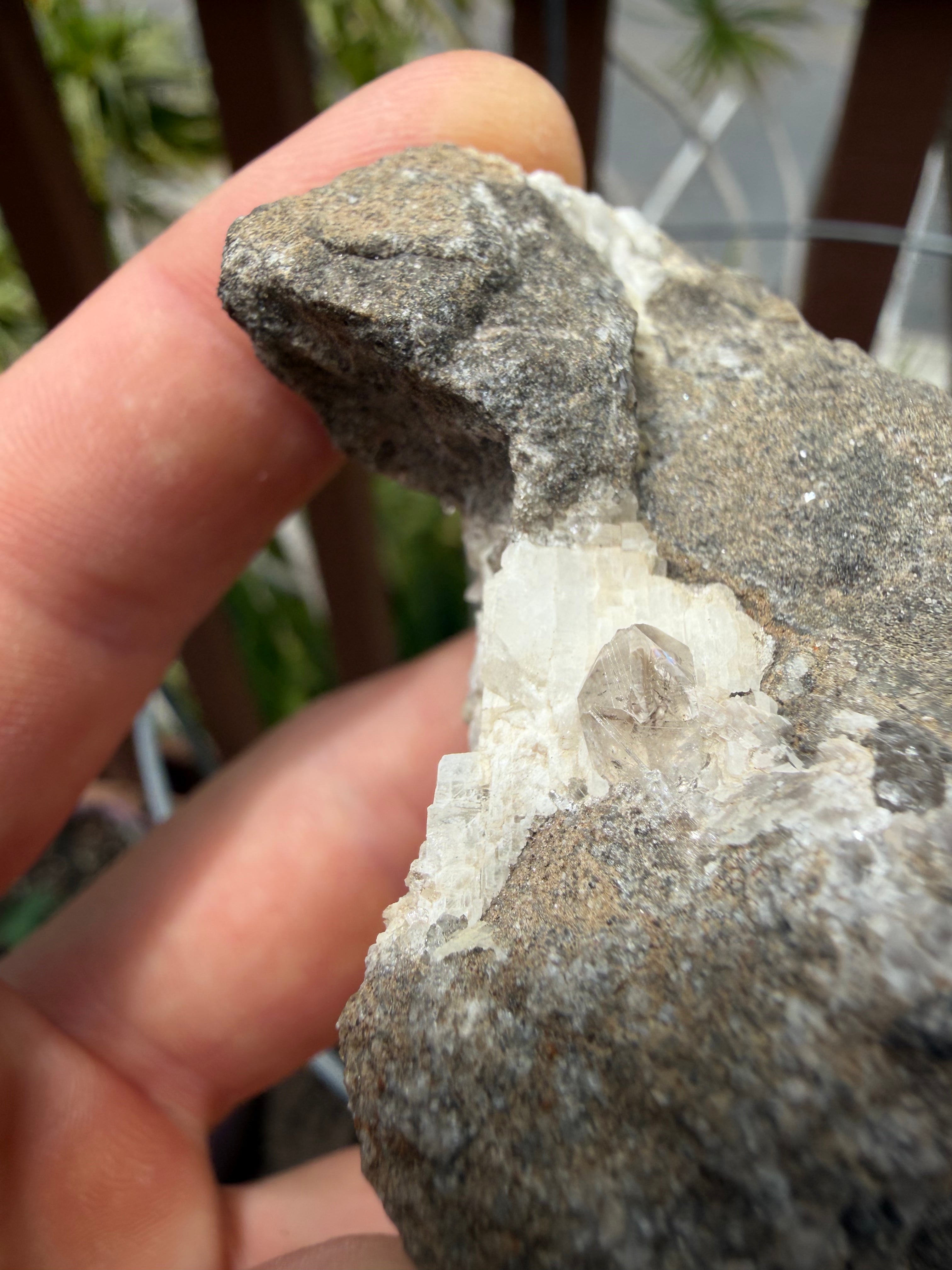 Herkimer Diamond with Calcite on Matrix Specimen