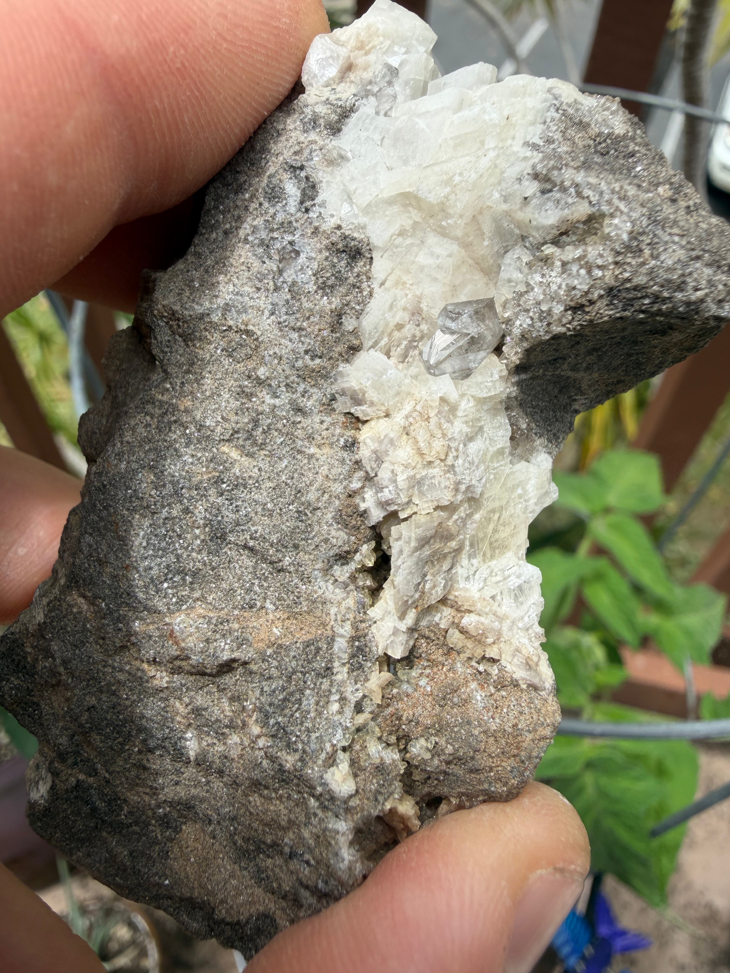 Herkimer Diamond with Calcite on Matrix Specimen