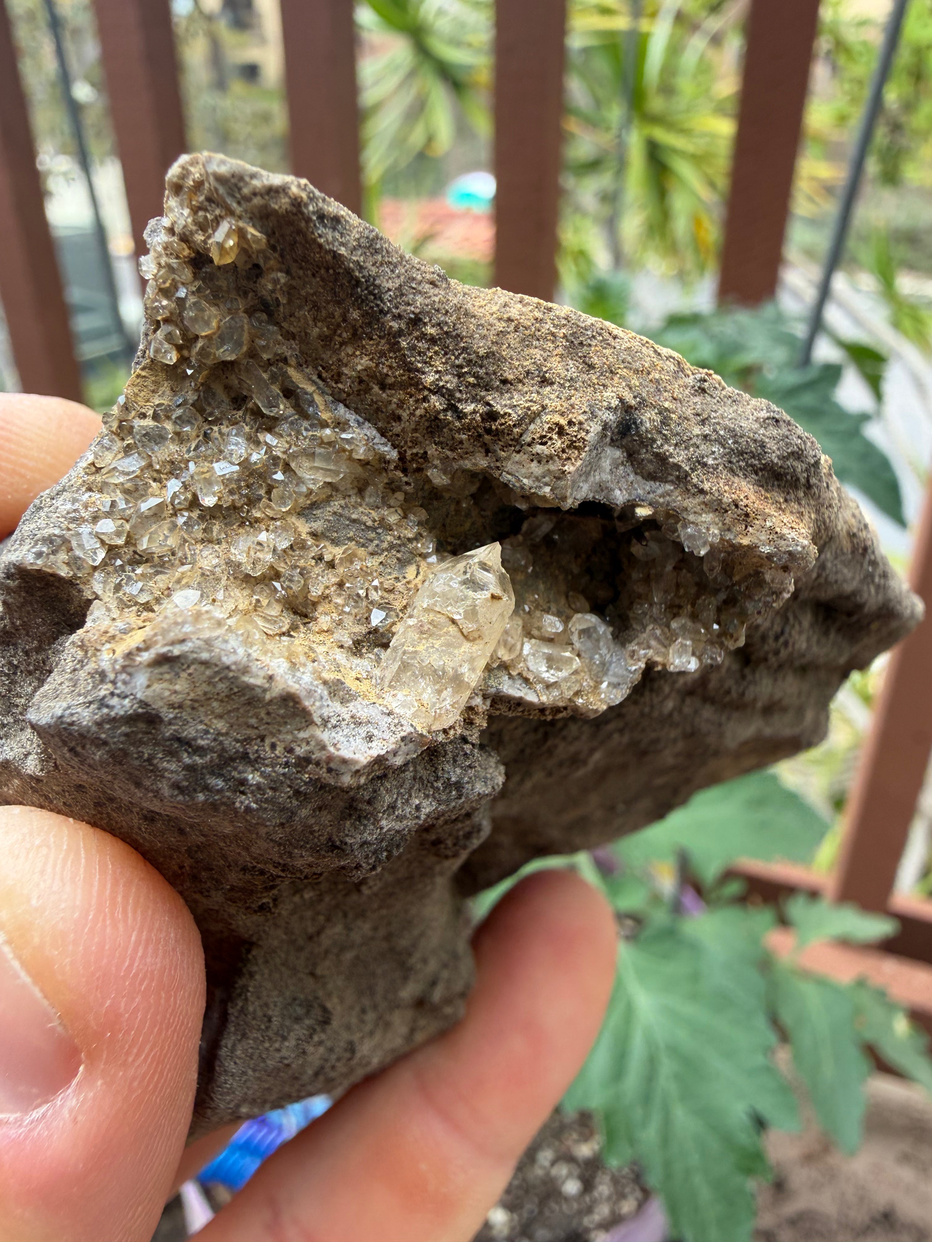Single Herkimer Diamond and Dolomite Specimen