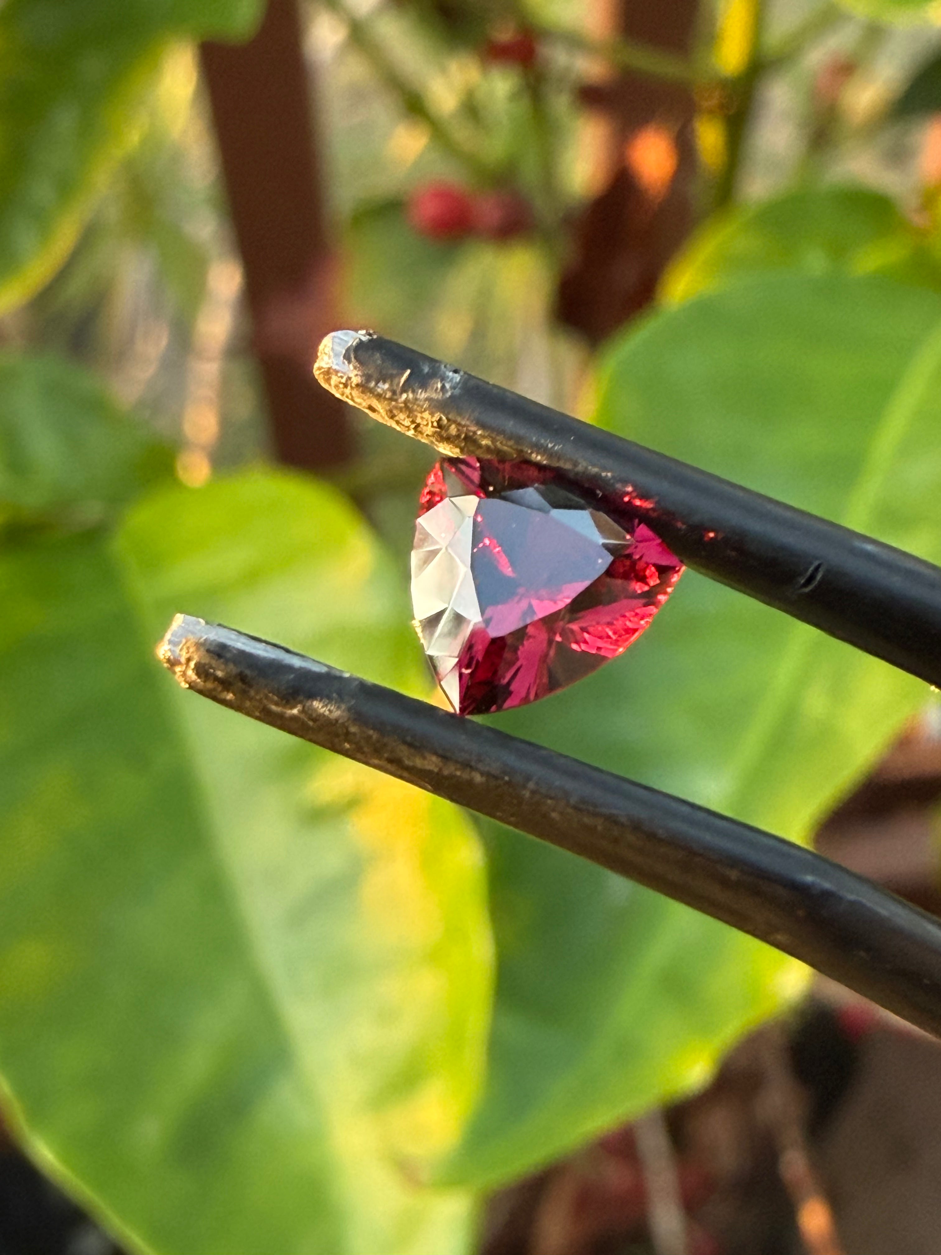 0.94ct Trillion Cherry/Raspberry Red Umba Garnet