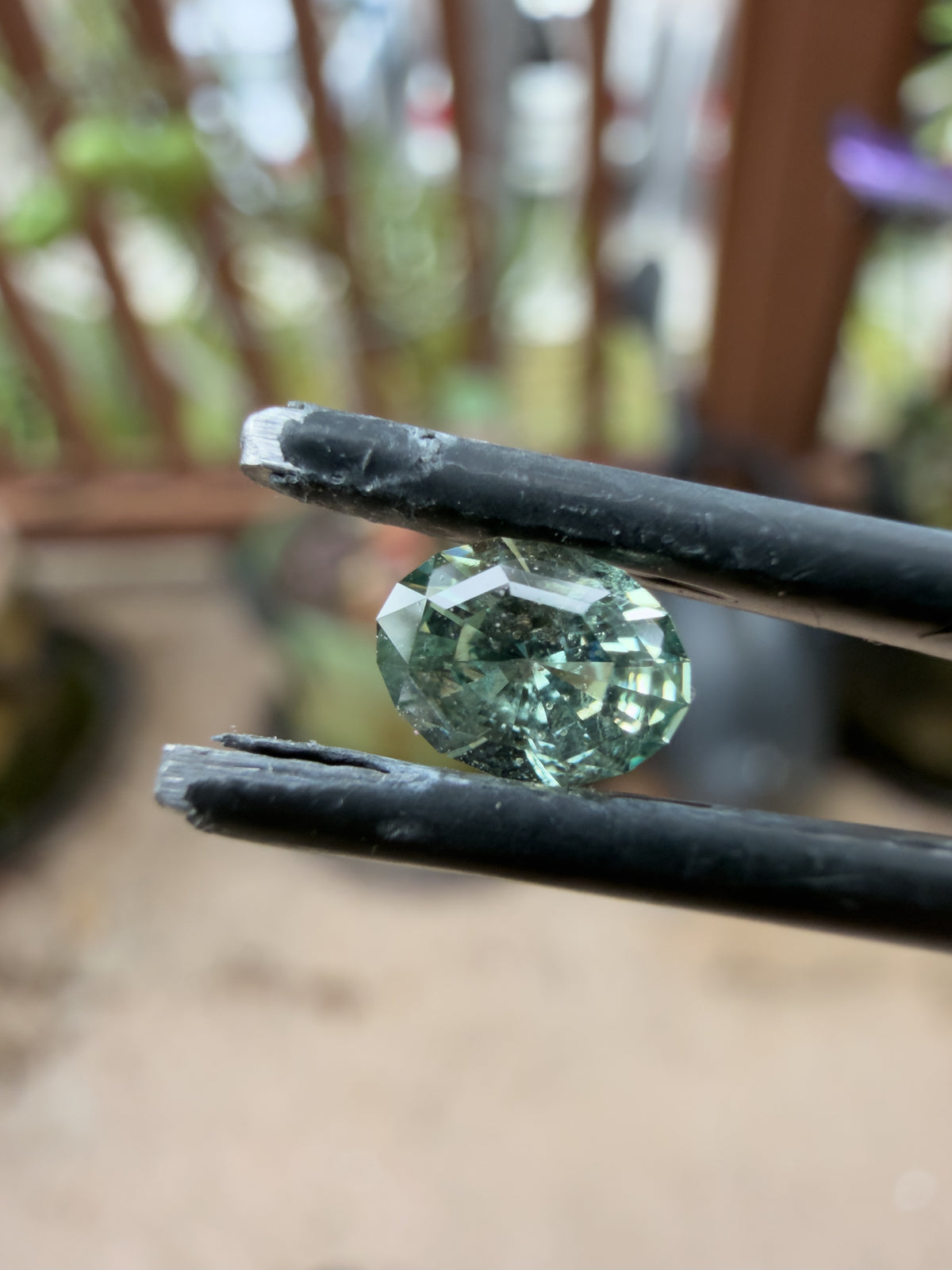 0.58ct Green/Teal Oval Montana Sapphire