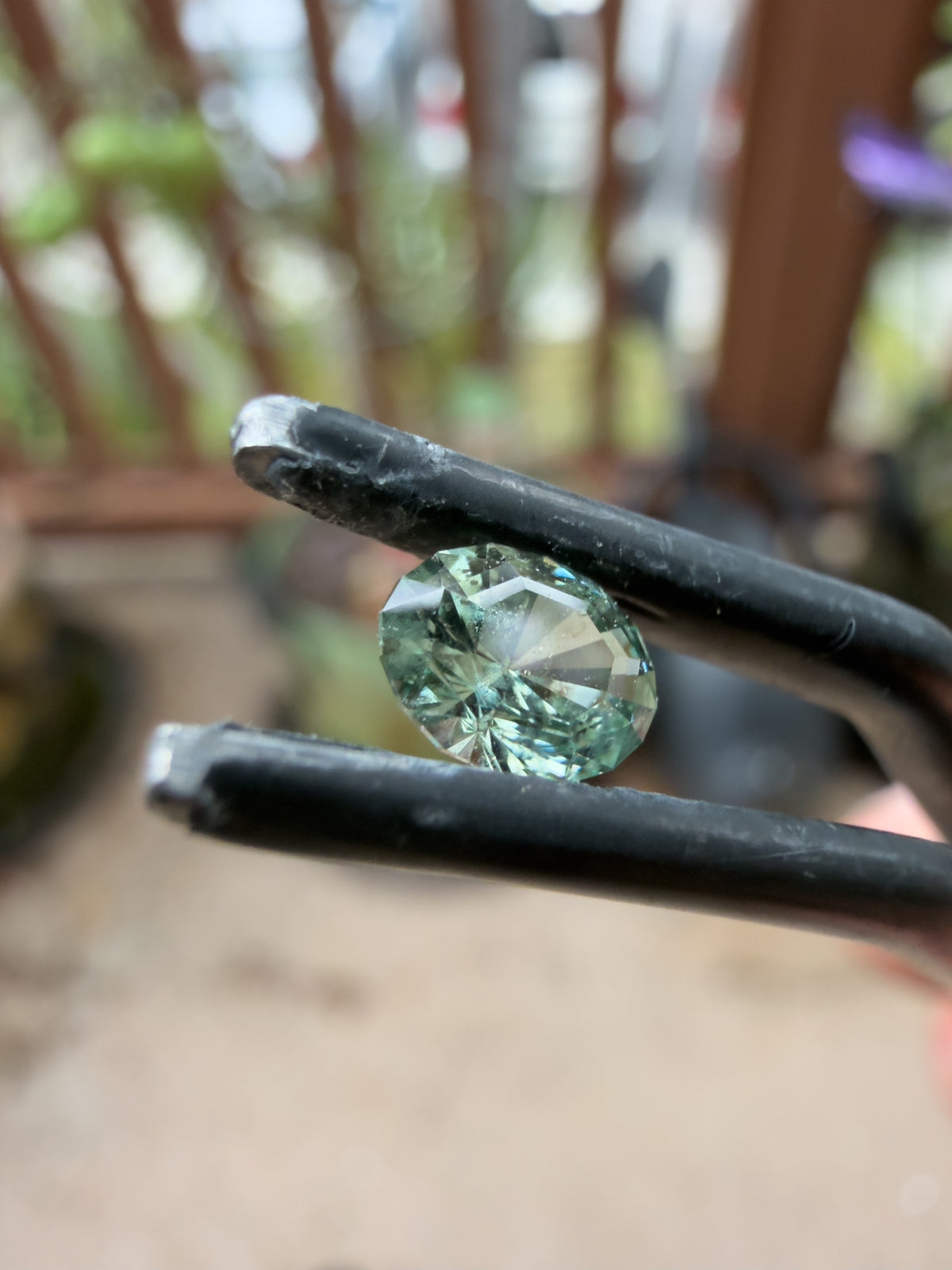 0.58ct Green/Teal Oval Montana Sapphire