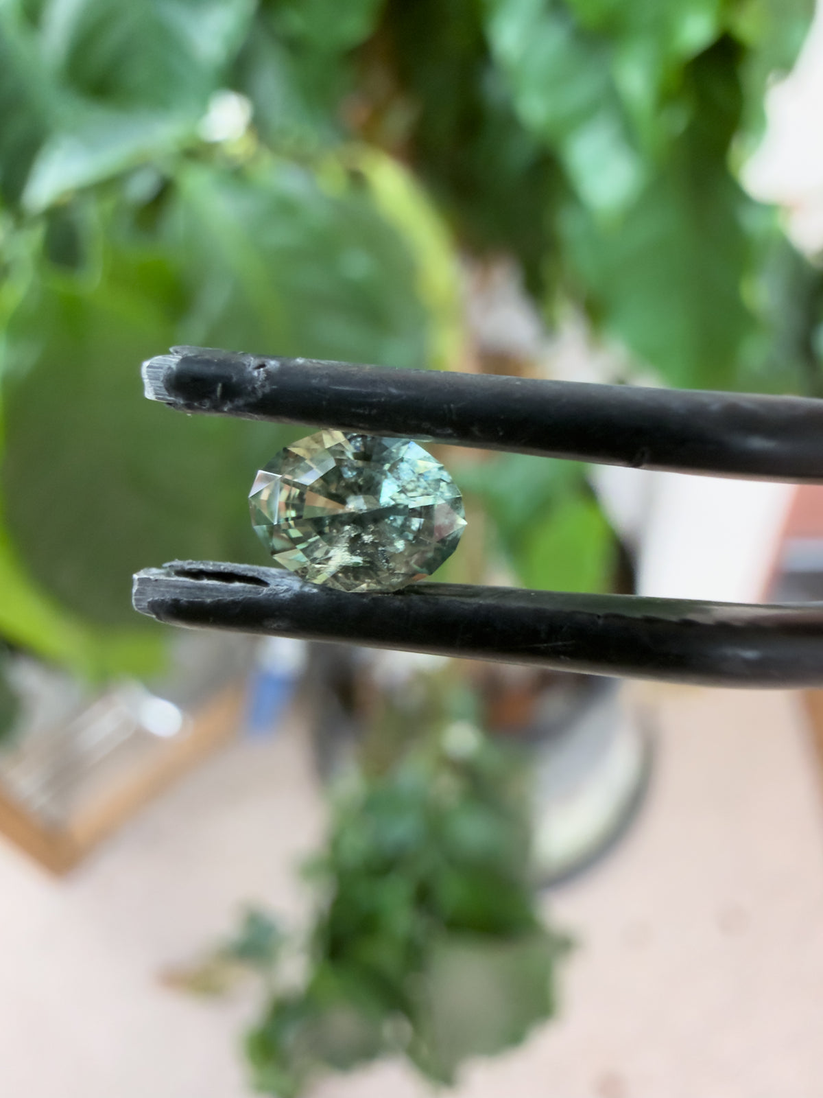 0.58ct Green/Teal Oval Montana Sapphire
