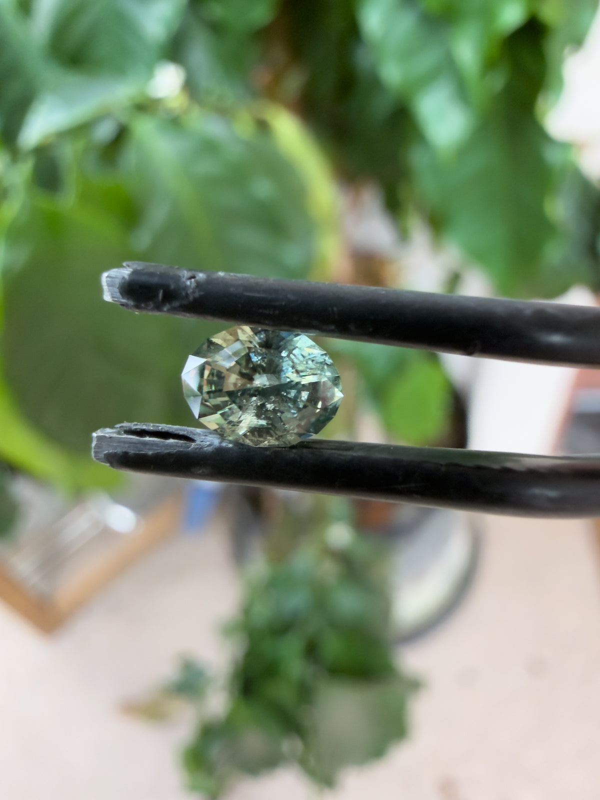 0.58ct Green/Teal Oval Montana Sapphire