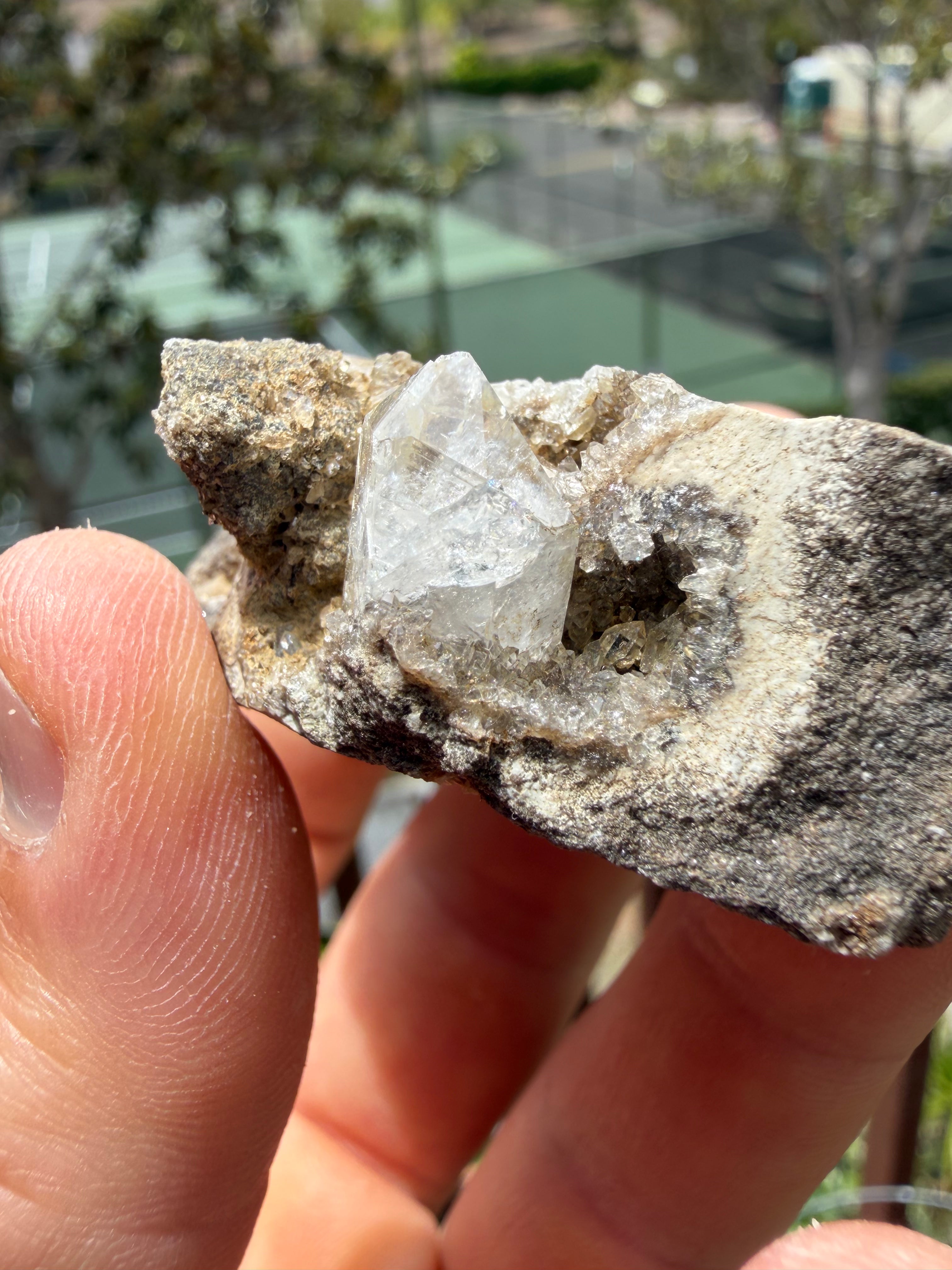 Single Herkimer Diamond on Matrix Specimen