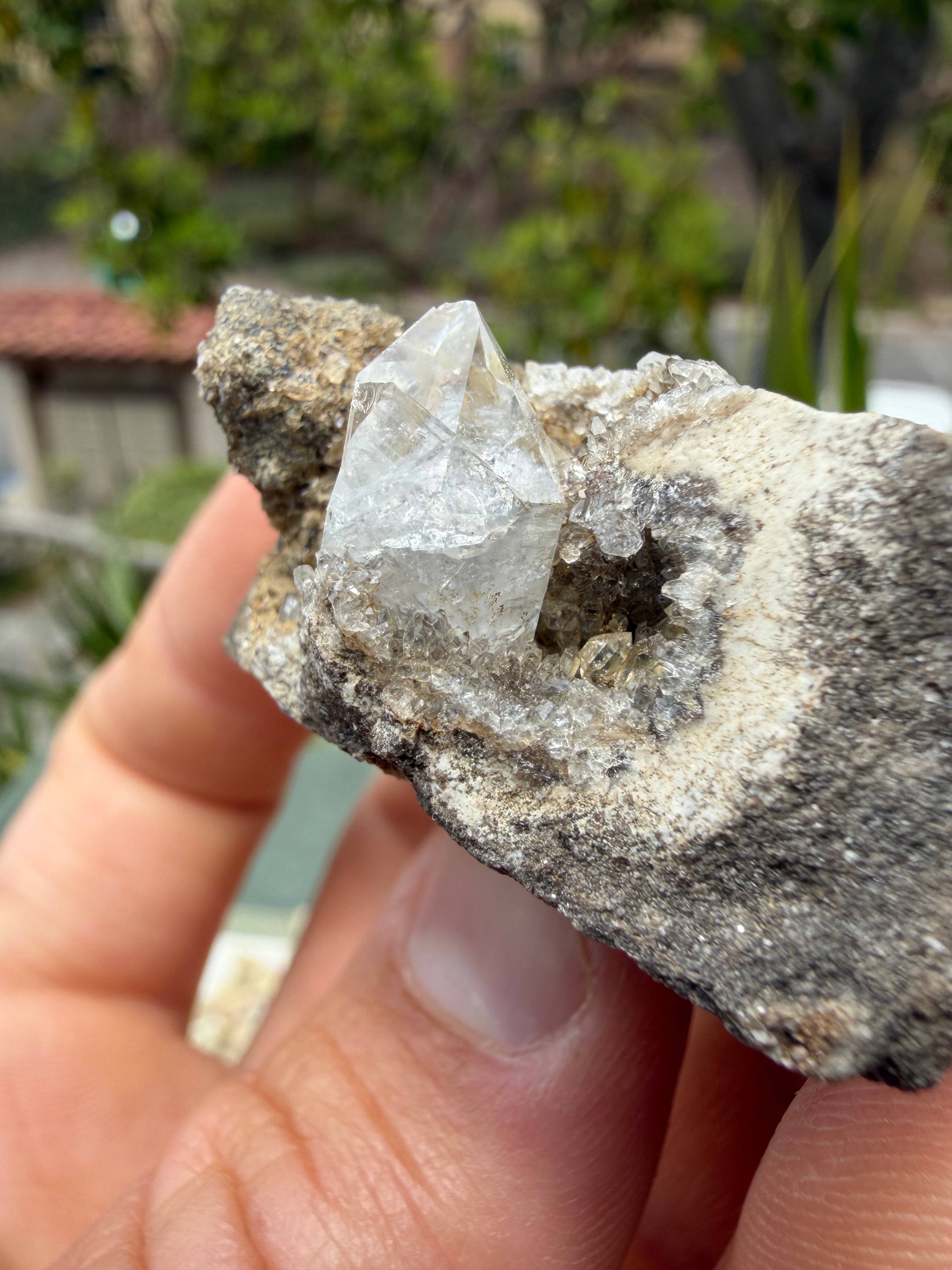 Single Herkimer Diamond on Matrix Specimen