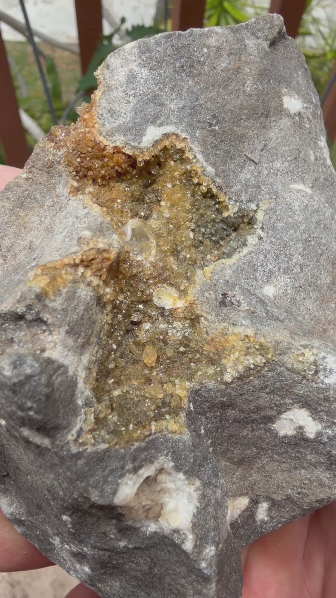 Herkimer Diamond and Iron-Stained Druse Specimen