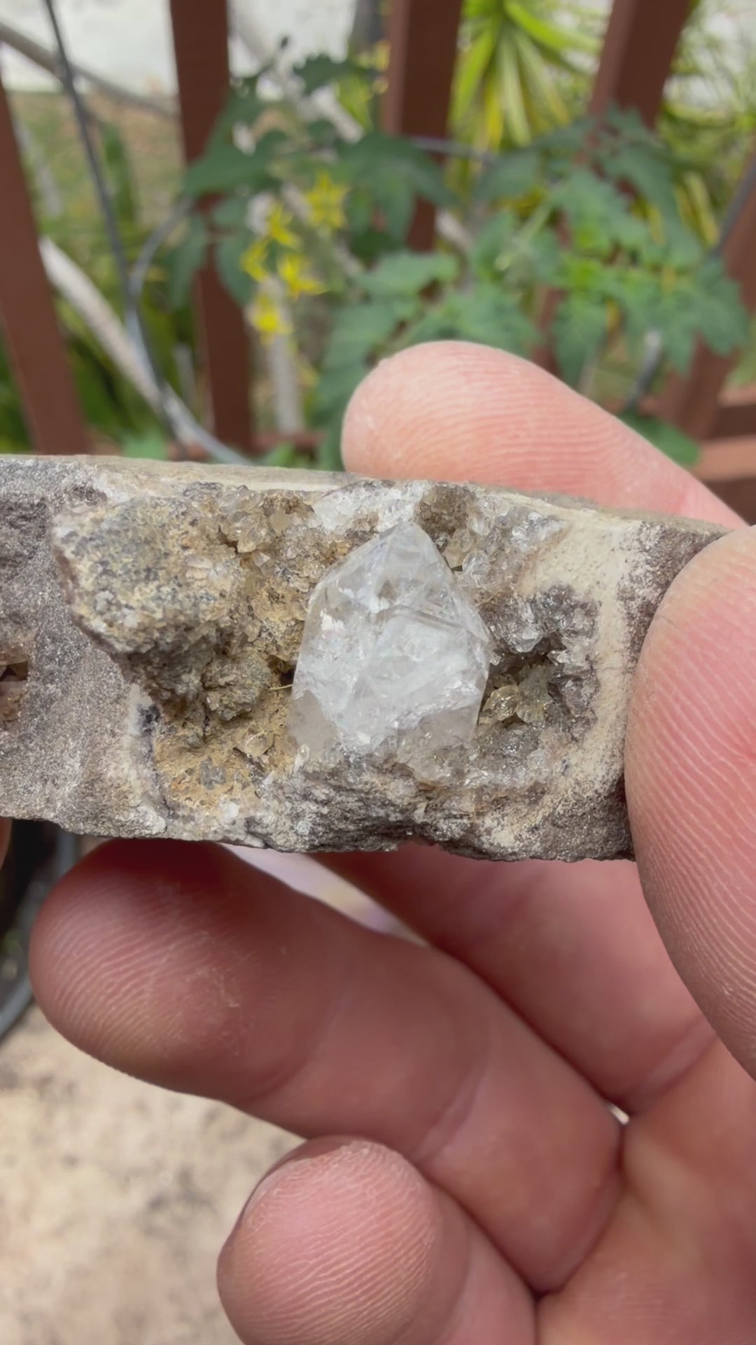 Single Herkimer Diamond on Matrix Specimen
